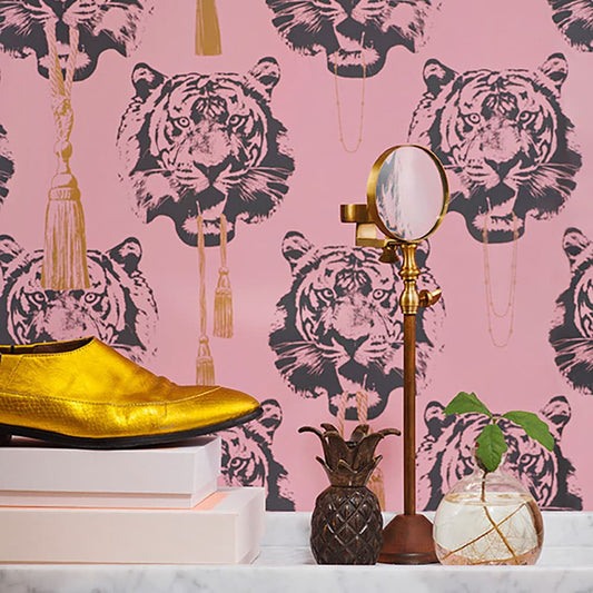 【切売】輸入壁紙 Lisa Bengtsson / Coco Tiger Pink / 0111