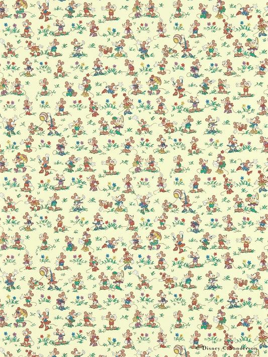 はがせる壁紙 Disney HOME x Sanderson / MICKEY & MINNIE / RHUBARB & CUSTARD / 217262