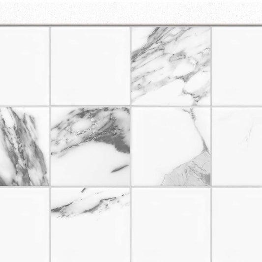 【サンプル】はがせる壁紙 シールタイプ Room No.0 ローワーウォールシート Lower wall sheet Marble Tiles White TRN-LWS15