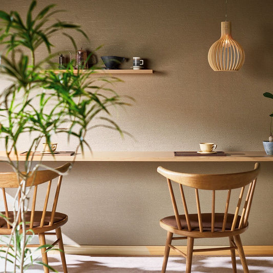 BB-2433 壁紙 のり付き クロス / シンコール / ベスト ブラウンの無地【10m+施工道具セット】