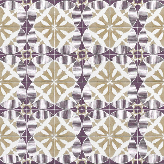 【サンプル】貼ってはがせる 床リメイクシート「Hatte me Floor (ハッテミーフロア)」ブロカントタイル / パープル