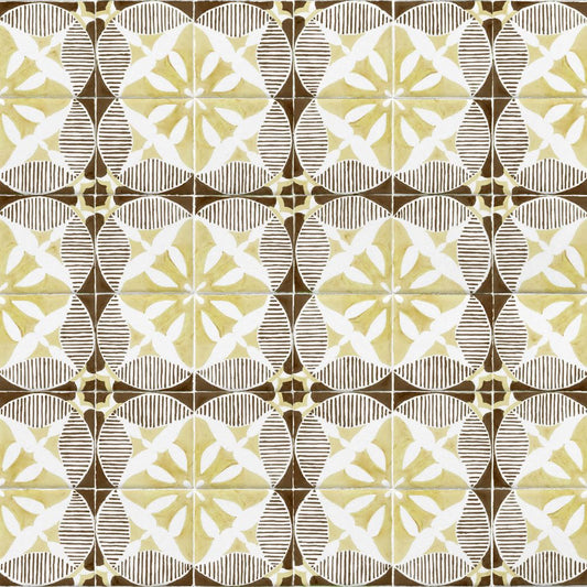 【サンプル】貼ってはがせる 床リメイクシート「Hatte me Floor (ハッテミーフロア)」ブロカントタイル / ブラウン