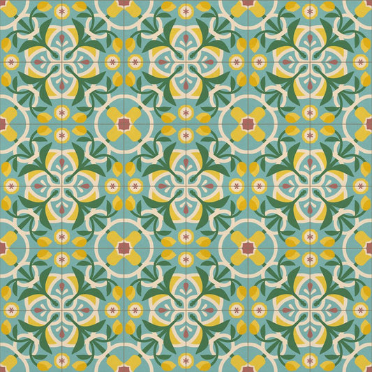 【サンプル】貼ってはがせる 床リメイクシート「Hatte me Floor (ハッテミーフロア)」セメントタイル -チューリップ- / ハミルトン