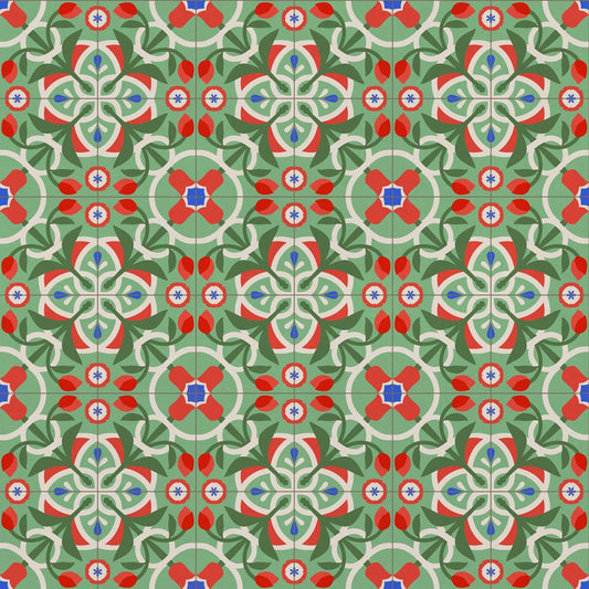 【サンプル】貼ってはがせる 床リメイクシート「Hatte me Floor (ハッテミーフロア)」セメントタイル -チューリップ- / ラルゴ