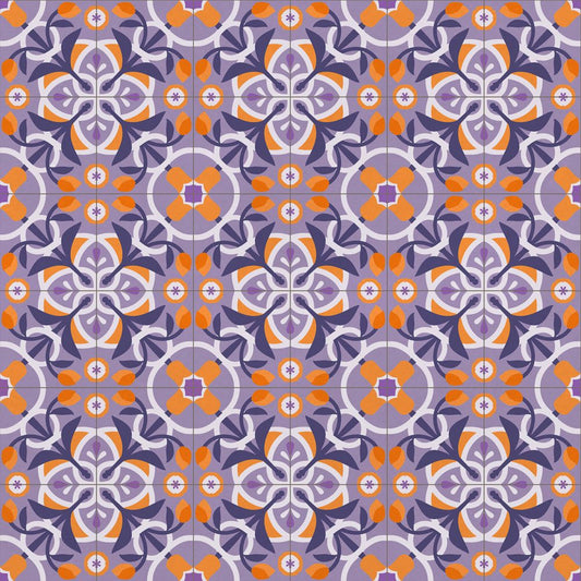 【サンプル】貼ってはがせる 床リメイクシート「Hatte me Floor (ハッテミーフロア)」セメントタイル -チューリップ- / オルカ