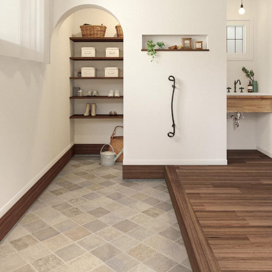 約100cm幅 土足OK ハードタイプ クッションフロア【100cm×10m巻 2本セット】 サンゲツ / タイル柄 CM-12257