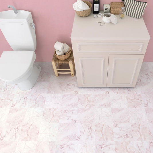 貼ってはがせる クッションフロア シールタイプ Mon Sucrier マテリアルパターン (88cm×176cmサイズ) CMS-RM01 ローザマーブル