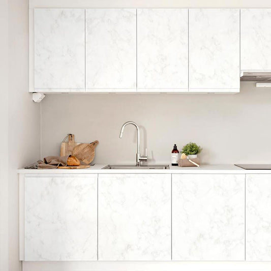 貼ってはがせる シール壁紙 「Hatte me! (ハッテミー)」 リメイクシート 大理石 (65cm×2.6mサイズ) DSMB-01 / White