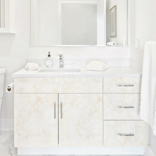 貼ってはがせる シール壁紙 「Hatte me! (ハッテミー)」 リメイクシート 大理石 (65cm×1mサイズ) DSMB-03 / Ivory