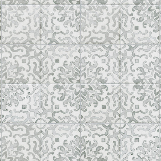 【サンプル】貼ってはがせる 床リメイクシート「Hatte me Floor (ハッテミーフロア)」OGアンティークタイル柄 FL-ATOG-03 グレー 【1016】