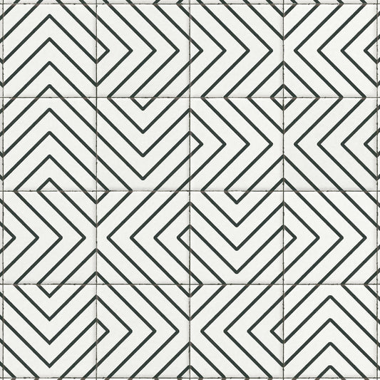 【サンプル】貼ってはがせる 床リメイクシート「Hatte me Floor (ハッテミーフロア)」モノクロタイル柄 FL-MNCT-01 ホワイト 【1012】