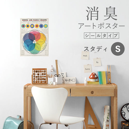 貼ってはがせる 消臭アートポスター Art Poster シールタイプ エデュケーション 教育系 SHP-00198 Sサイズ (34cm×45cm)