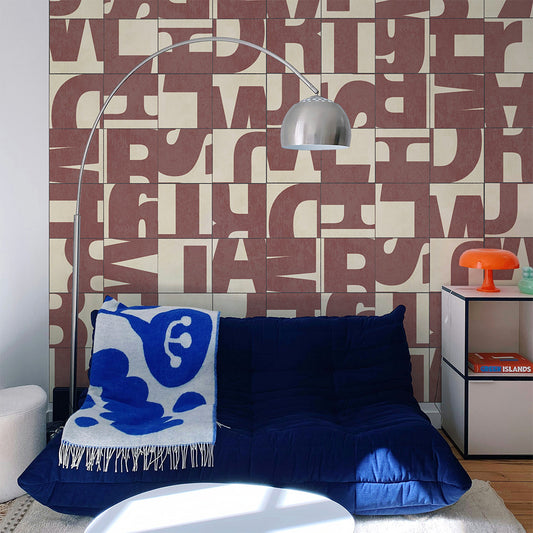 水だけで貼れる壁紙 Hattan ハッタン WALLN レターブロック HLB-01 6枚セット