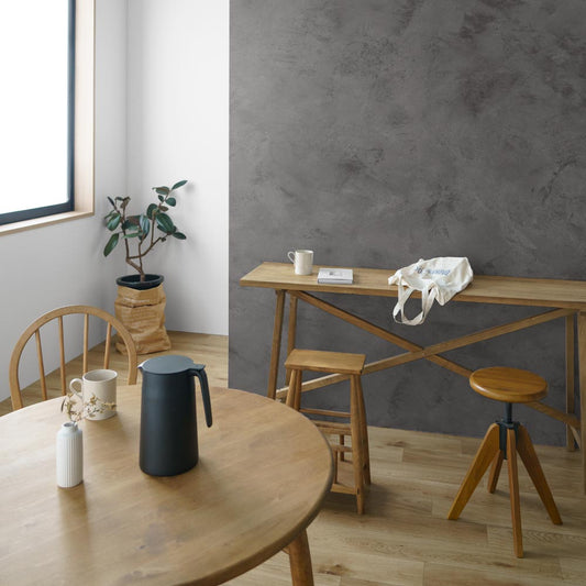 貼りやすいフリース壁紙(のりなし) SLOW TiME Lime Wash (49cm×3mサイズ) NST-LW03 Black