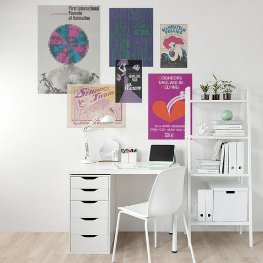 セット買いで超お得! Hattan Art Poster ハッタン アートポスター アソートパック pink×purple ROOMセット