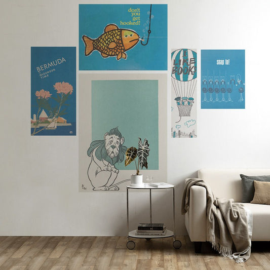 セット買いで超お得! Hattan Art Poster ハッタン アートポスター アソートパック BLUE NEOPOPセット