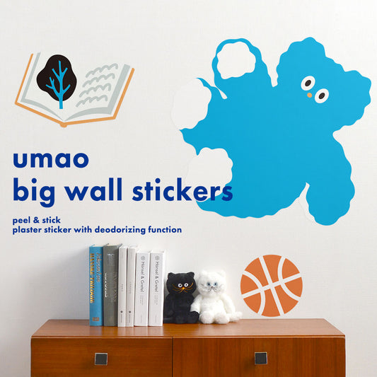 umao big wall stickers 消臭ステッカー Big Bear / Blue (60cm×90cm)1シート