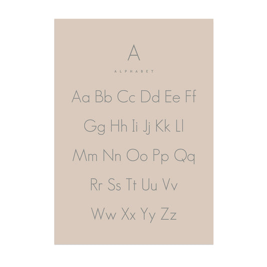 お風呂にも貼れる ポスターステッカー Hatte me Study ハッテミースタディ(A3サイズ) アルファベット / ピンクベージュ