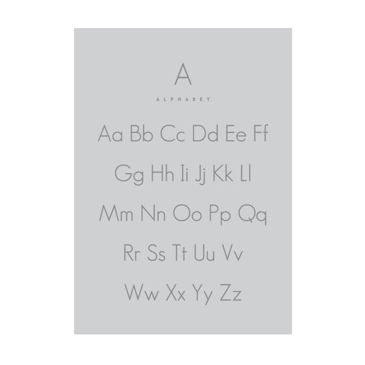 お風呂にも貼れる ポスターステッカー Hatte me Study ハッテミースタディ(A3サイズ) アルファベット / ブルーグレー