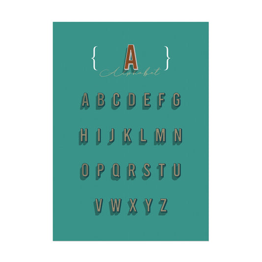 お風呂にも貼れる ポスターステッカー Hatte me Study ハッテミースタディ(A3サイズ) アルファベット / レトロ