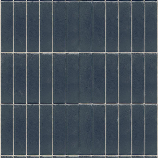 【サンプル】貼ってはがせるリメイクシート「Hatte me! (ハッテミー)」 ビルヂングタイル BLDG-07 / ネイビー