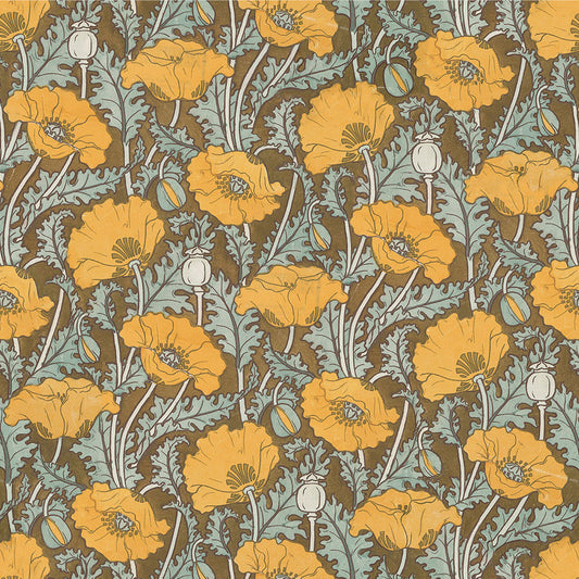 【サンプル】貼ってはがせるリメイクシート「Hatte me! (ハッテミー)」 復刻図案集 MVPA-01 / ポピー オレンジ