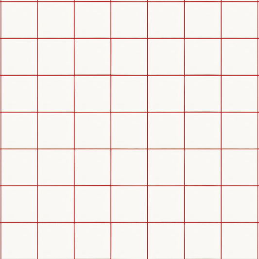 【サンプル】貼ってはがせるリメイクシート「Hatte me! (ハッテミー)」 すっきりタイル/ポップ PSQT-04 / レッド目地