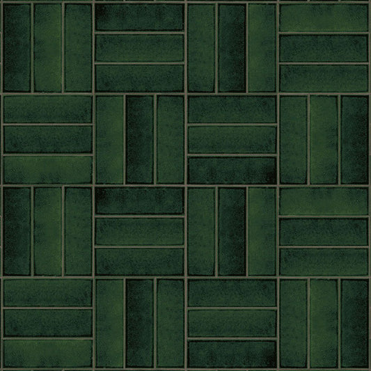 【サンプル】貼ってがせるリメイクシート「Hatte me! (ハッテミー)」レトロタイル柄 RTAB-02 / アルボル グリーン