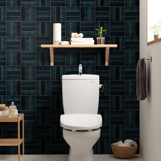 貼ってはがせる シール壁紙 「Hatte me! (ハッテミー)」 リメイクシート レトロタイル柄 (65cm×1mサイズ) RTAB-03 / アルボル ネイビー