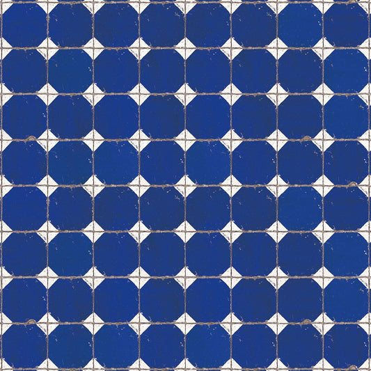 【サンプル】貼ってがせるリメイクシート「Hatte me! (ハッテミー)」レトロタイル柄 RTDA-03 / ダイヤ ブルー