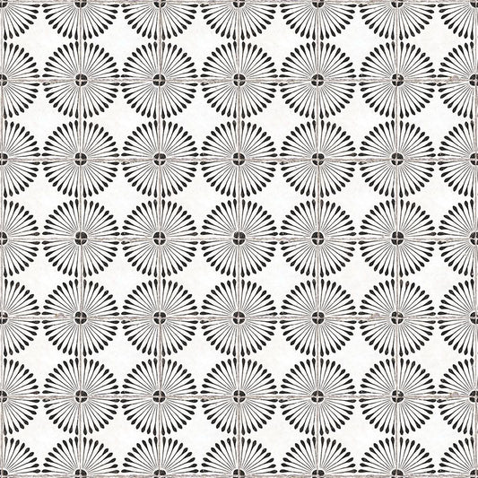 【サンプル】貼ってがせるリメイクシート「Hatte me! (ハッテミー)」レトロタイル柄 RTDY-01 / デイジー ブラック