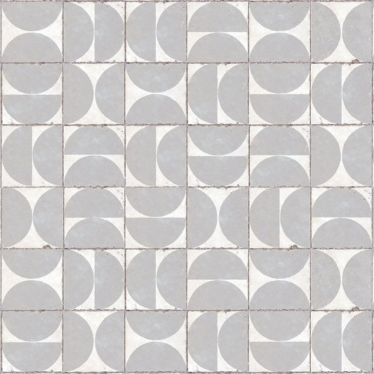 【サンプル】貼ってがせるリメイクシート「Hatte me! (ハッテミー)」レトロタイル柄 RTMM-02 / マルメ グレー