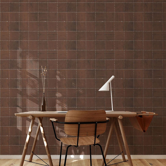 貼ってはがせる シール壁紙 「Hatte me! (ハッテミー)」 リメイクシート レトロタイル柄 (65cm×1mサイズ) RTOL-04 / オーリム ブラウン