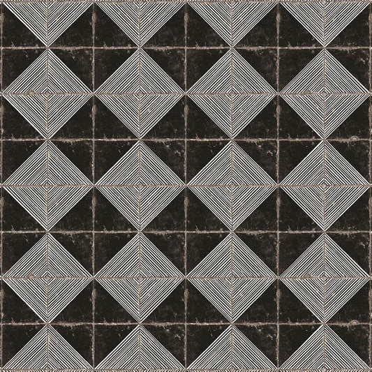 【サンプル】貼ってがせるリメイクシート「Hatte me! (ハッテミー)」レトロタイル柄 RTWG-01 / ウィルガ ブラック