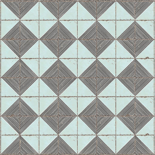 【サンプル】貼ってがせるリメイクシート「Hatte me! (ハッテミー)」レトロタイル柄 RTWG-03 / ウィルガ アクア