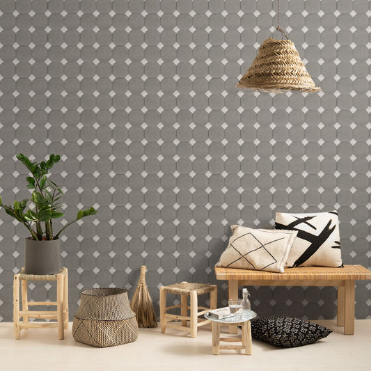 貼ってはがせる シール壁紙 「Hatte me! (ハッテミー)」 リメイクシート テラコッタダイヤ (65cm×1mサイズ) TERT-08 / モルタル