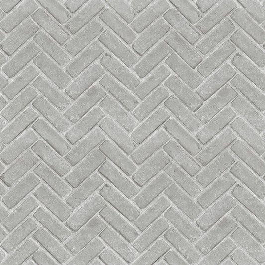 【サンプル】貼ってはがせる 床リメイクシート「Hatte me Floor (ハッテミーフロア)」 ヘリンボーンブリック柄 FL-RHB-03 / グレー