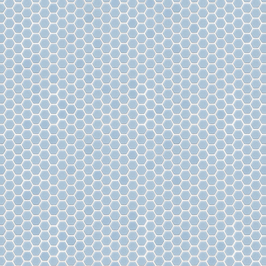 【サンプル】貼ってはがせる 床リメイクシート「Hatte me Floor (ハッテミーフロア)」ヘキサモザイク / ペールブルー