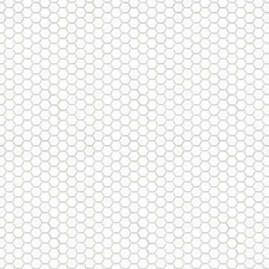 【サンプル】貼ってはがせる 床リメイクシート「Hatte me Floor (ハッテミーフロア)」ヘキサモザイク / ホワイト