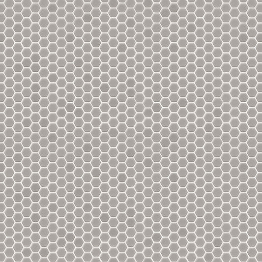 【サンプル】貼ってはがせる 床リメイクシート「Hatte me Floor (ハッテミーフロア)」ヘキサモザイク / グレー