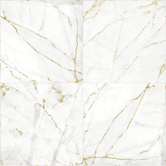 【サンプル】貼ってはがせる 床リメイクシート「Hatte me Floor (ハッテミーフロア)」大理石マーブル柄 FL-MABL-01 / ゴールドベイン