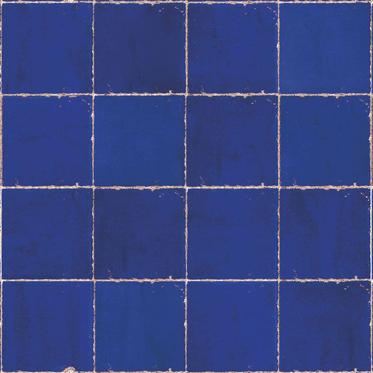 【サンプル】貼ってはがせる 床リメイクシート「Hatte me Floor (ハッテミーフロア)」 レトロタイル柄 FL-RTOL-02 / オーリム ブルー