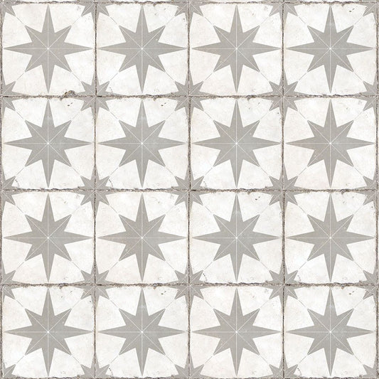 【サンプル】貼ってはがせる 床リメイクシート「Hatte me Floor (ハッテミーフロア)」 レトロタイル柄 FL-RTST-02 / ステラ グレー