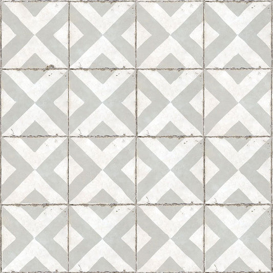 【サンプル】貼ってはがせる 床リメイクシート「Hatte me Floor (ハッテミーフロア)」 レトロタイル柄 FL-RTTT-02 / テトラ グレー