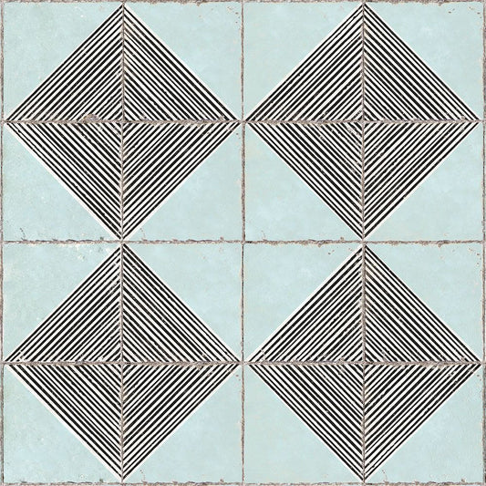 【サンプル】貼ってはがせる 床リメイクシート「Hatte me Floor (ハッテミーフロア)」 レトロタイル柄 FL-RTWG-03 / ウィルガ アクア