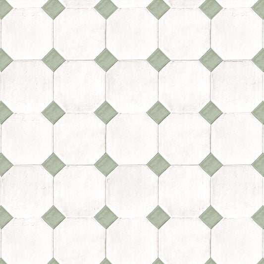 【サンプル】貼ってはがせる 床リメイクシート「Hatte me Floor (ハッテミーフロア)」テラコッタダイヤ / アクセントグリーン