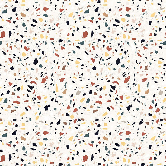 【サンプル】貼ってはがせる 床リメイクシート「Hatte me Floor (ハッテミーフロア)」テラゾー柄 アーバングラニット FL-TZAG-02 / レッドミックス