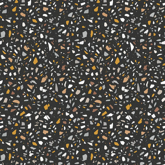 【サンプル】貼ってはがせる 床リメイクシート「Hatte me Floor (ハッテミーフロア)」テラゾー柄 アーバングラニット FL-TZAG-04 / チャコール