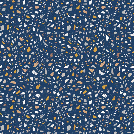 【サンプル】貼ってはがせる 床リメイクシート「Hatte me Floor (ハッテミーフロア)」テラゾー柄 アーバングラニット FL-TZAG-05 / ネイビー