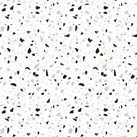 【サンプル】貼ってはがせる 床リメイクシート「Hatte me Floor (ハッテミーフロア)」テラゾー柄 モノトーン FL-TZMO-02 / ブラックセサミソルト